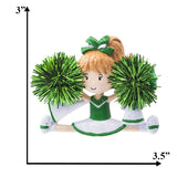 Personalized Cheerleader Christmas Ornament Green