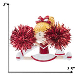 Personalized Cheerleader Christmas Ornament Red