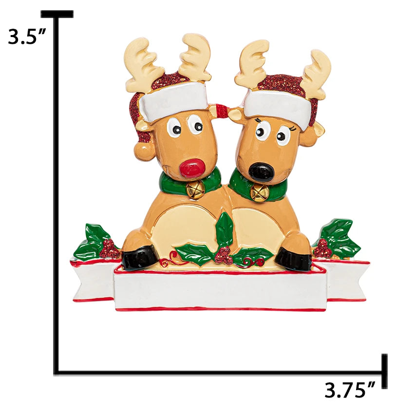 Personalized Reindeer Couple Ornament