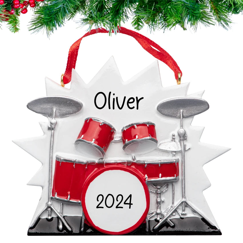 Personalized Drum Kit Musical Instrument Christmas Ornament