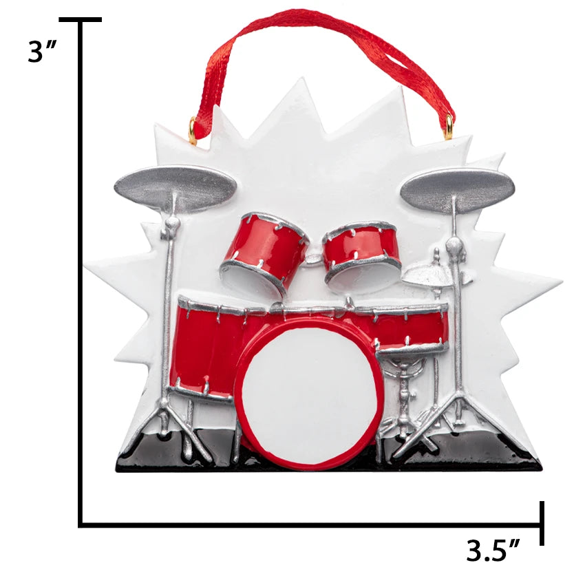 Personalized Drum Kit Musical Instrument Christmas Ornament