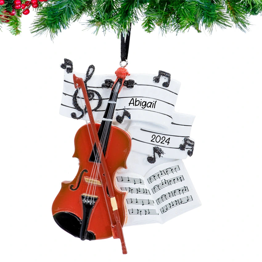 Personalized Violin Christmas Ornament - Musical Instrument Gift