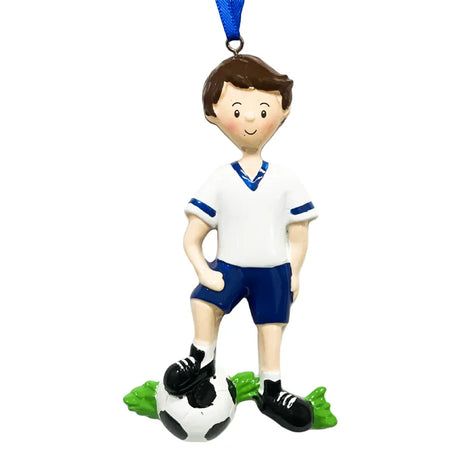 Personalized Soccer Player Boy Christmas Ornament