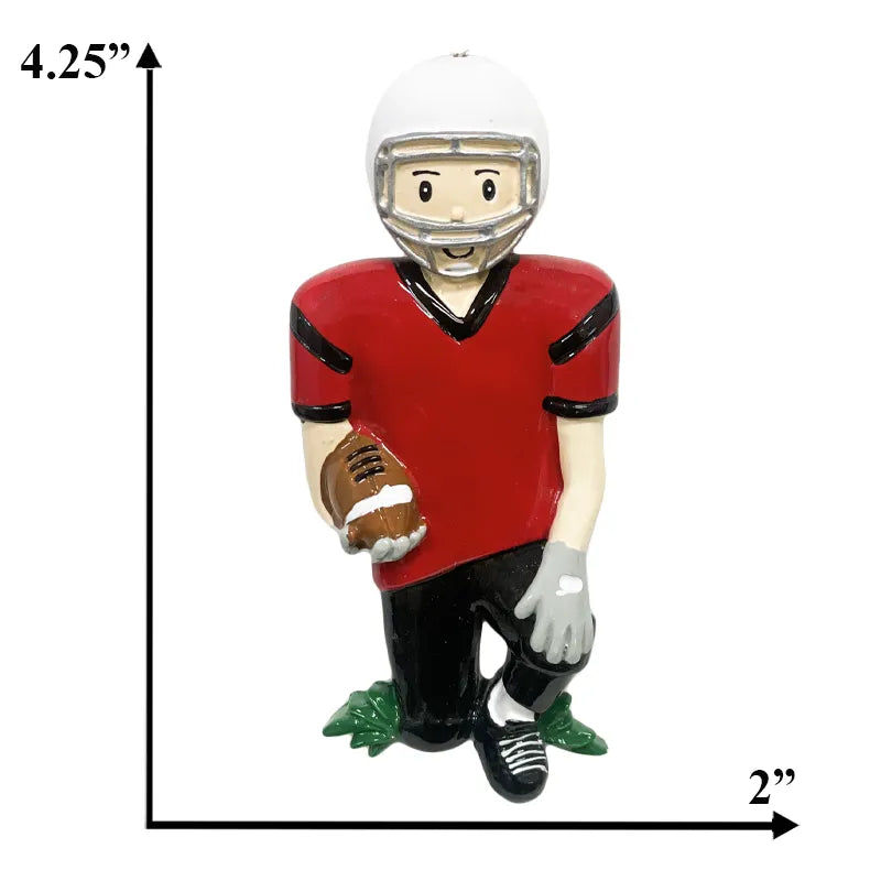 Personalized Football Player Boy Christmas Ornament