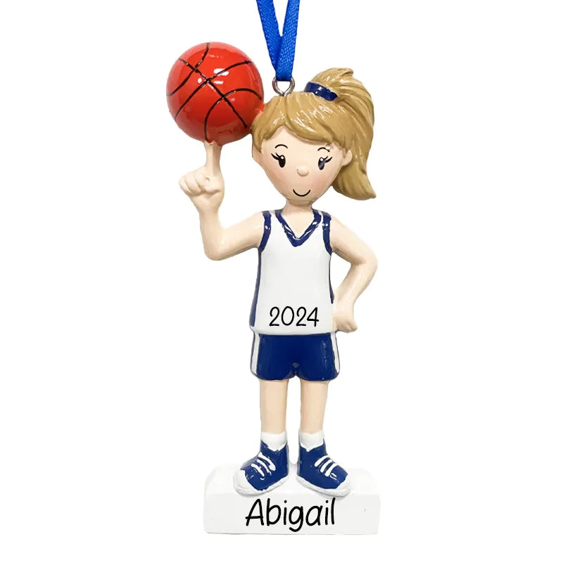 Custom Basketball Girl Christmas Ornament