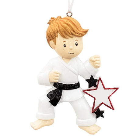 Personalized Karate Boy Christmas Ornament