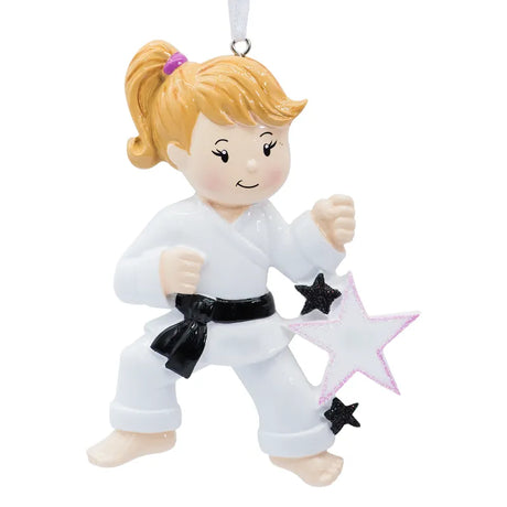 Personalized Karate Girl Christmas Ornament