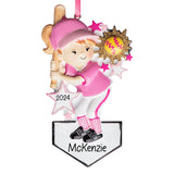 Custom Softball Girl Christmas Ornament