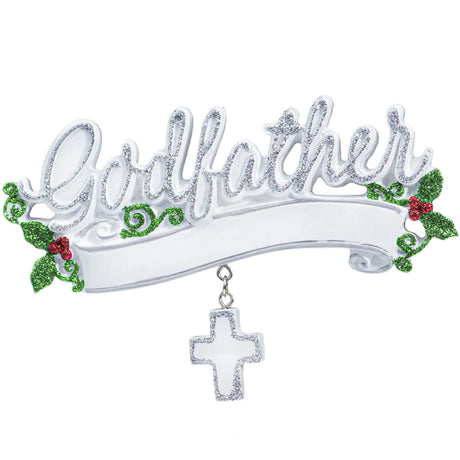 Personalized Godfather Christmas Ornament - Baptism Gift from Godchild