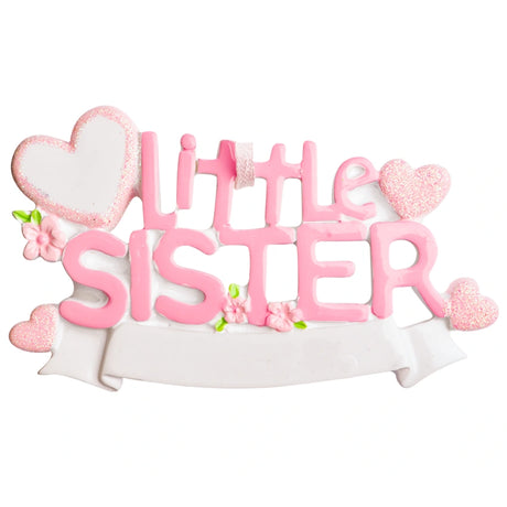 Personalized Little Sister Christmas Ornament