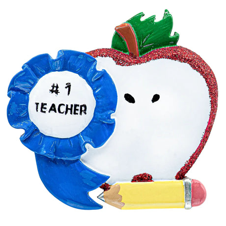 Personalized #1 Teacher Christmas Ornament - Best Great Teacher Gift