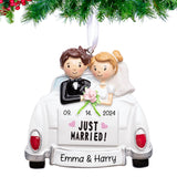 Personalized Wedding Car Christmas Ornament