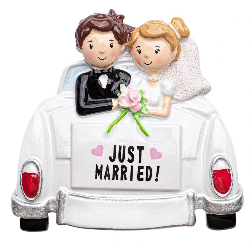 Personalized Wedding Car Christmas Ornament