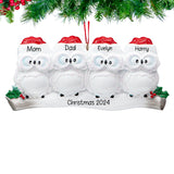 Personalized Wise Owl Family of 4 Christmas Tree Ornament