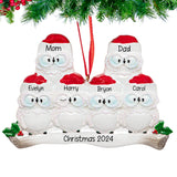 Personalized Wise Owl Family of 6 Christmas Tree Ornament