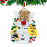 Personalized Teachers are Angels in Disguise Christmas Ornament