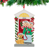 Personalized Couple with Dog Ornament for Christmas Tree