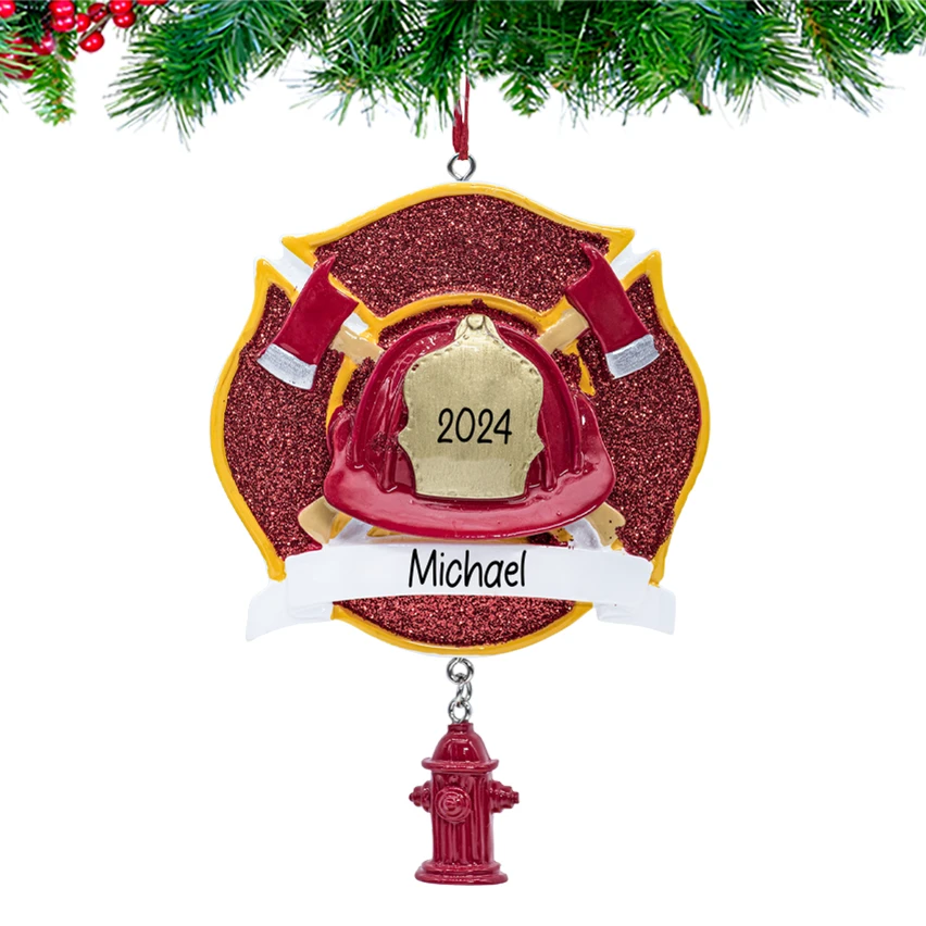 Personalized Fireman Christmas Ornament