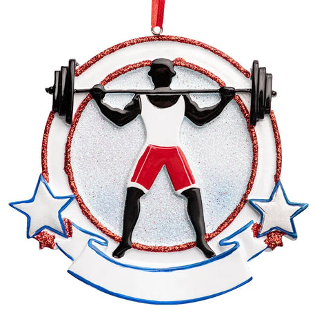 Personalized Weightlifting Christmas Ornament