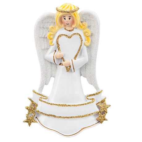 Personalized Angel with Heart Memorial Christmas Ornament