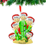 Custom Cactus Family of 6 Christmas Ornament