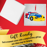 Personalized Race Car Christmas Ornament