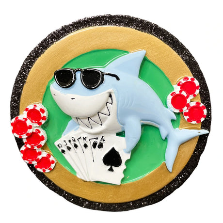 Personalized Poker Shark Christmas Ornament