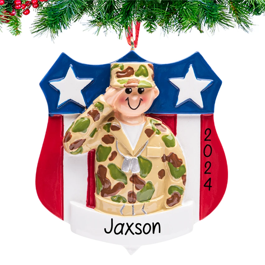 Personalized Army Christmas Ornament