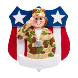 Personalized Soldier Girl Christmas Ornament - US Army Female Soldier