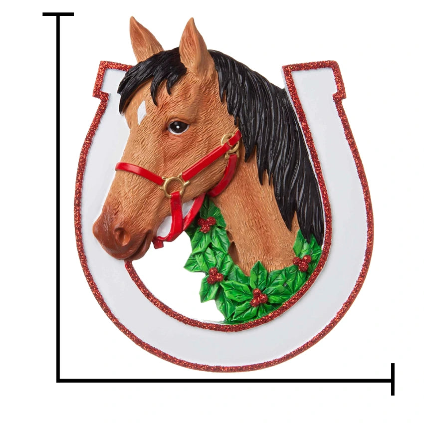 Personalized Brown Horse Christmas Ornament