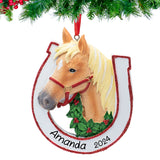 Personalized Tan Horse Christmas Ornament