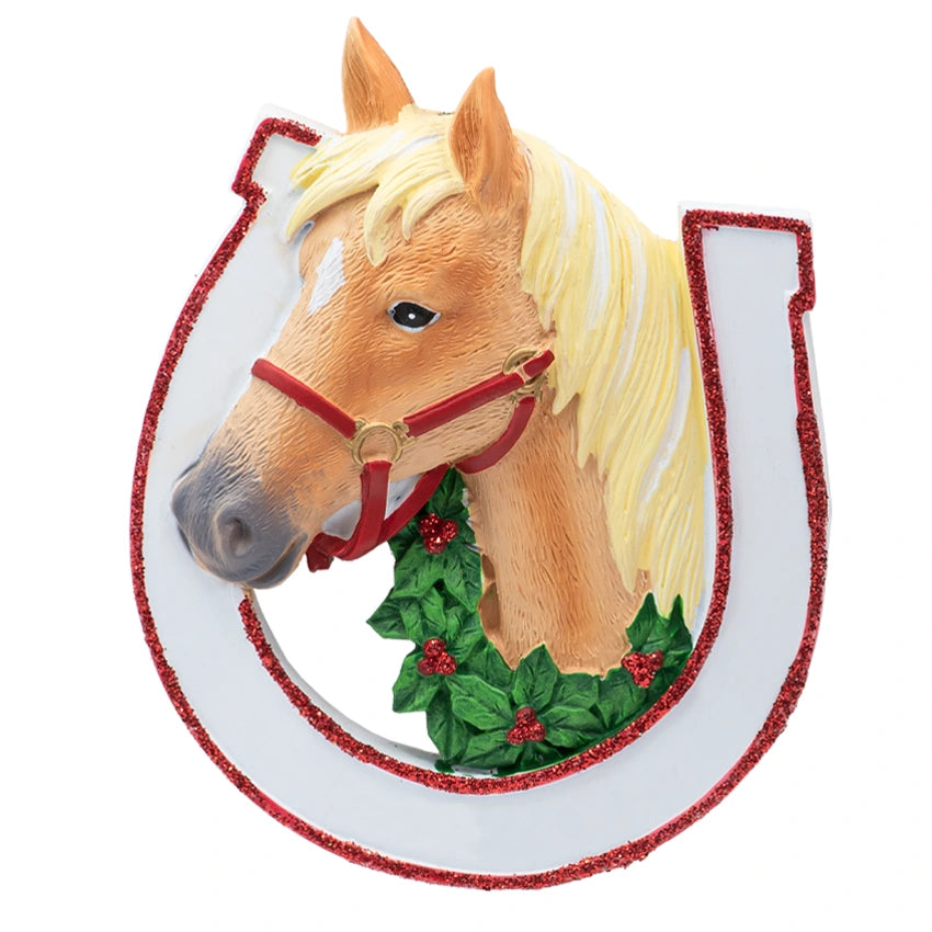 Personalized Tan Horse Christmas Ornament