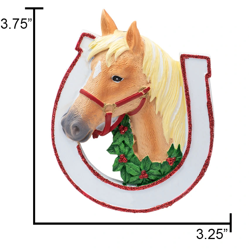 Personalized Tan Horse Christmas Ornament