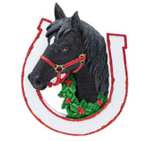 Personalized Black Horse Christmas Ornament