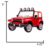 Custom 4X4 Jeep Christmas Ornament Red