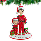 Personalized Single Dad with 1 Child Christmas Ornament