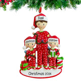 Personalized Single Dad with 2 Children Christmas Ornament