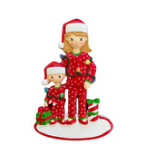 Personalized Single Mom with 1 Child Christmas Ornament