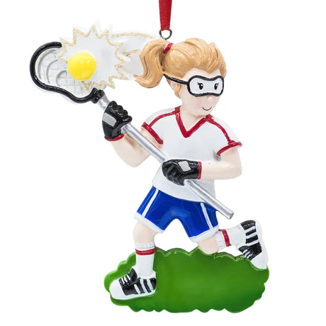 Personalized Lacrosse Girl Christmas Ornament