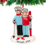 Custom Ski Couple Christmas Ornament