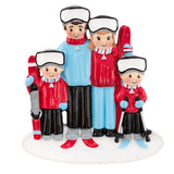 Custom Ski Family of 4 Christmas Ornament