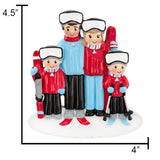 Custom Ski Family of 4 Christmas Ornament