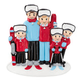 Custom Ski Family of 5 Christmas Ornament