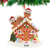 Personalized Gingerbread House Couple Christmas Ornament