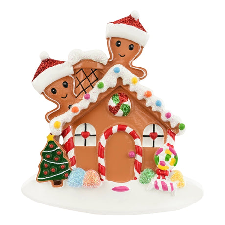 Personalized Gingerbread House Couple Christmas Ornament