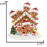 Personalized Gingerbread House Family of 4 Christmas Ornament