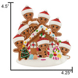 Personalized Gingerbread House Family of 7 Christmas Ornament