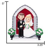 Personalized Bride & Groom in Front of Church Christmas Ornament