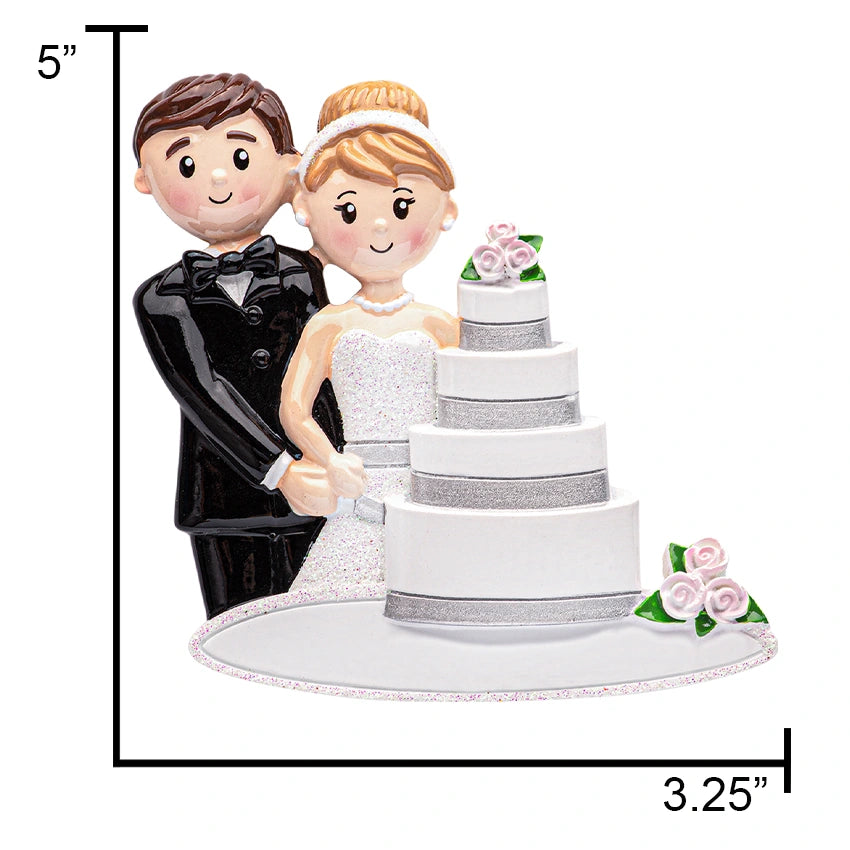 Personalized Just Married - Wedding Cake Christmas Ornament