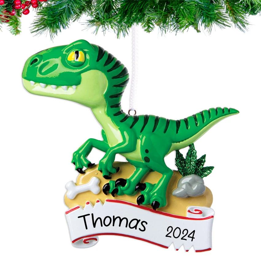 Personalized Dinosaur Christmas Ornament